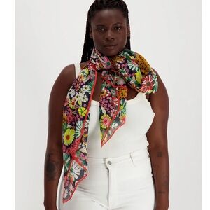 NWT Inoui Editions Cotton Pampa Scarf/Sarong in Navy Combo